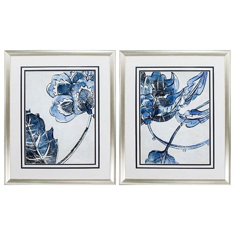 HomeRoots Silver Wood Framed 34-in H x 28-in W Floral Wood Print in the ...