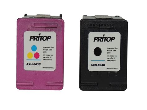 Multi-Color Set 803 XL (PRITOP) 1 Black & 1 Color Ink Cartridge Set for ...