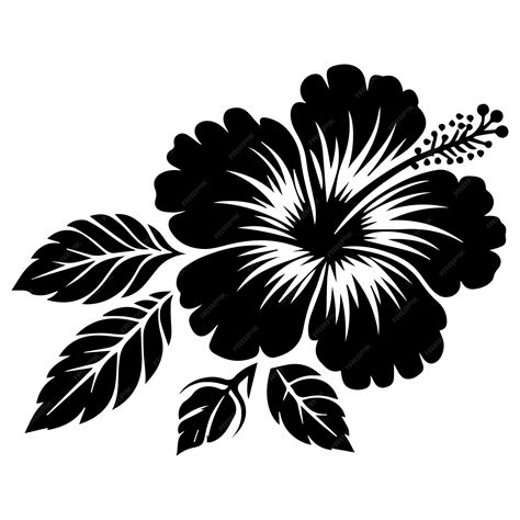 Vector black silhouette of flower on a white background | Premium AI-generated vector