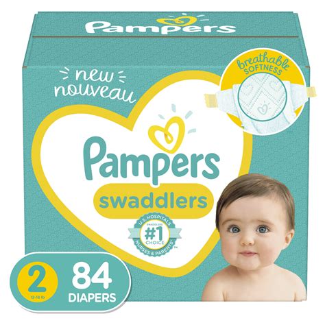 Pampers Newborn Swaddlers Diapers, Size 2, Soft and Absorbent, 84 Ct ...