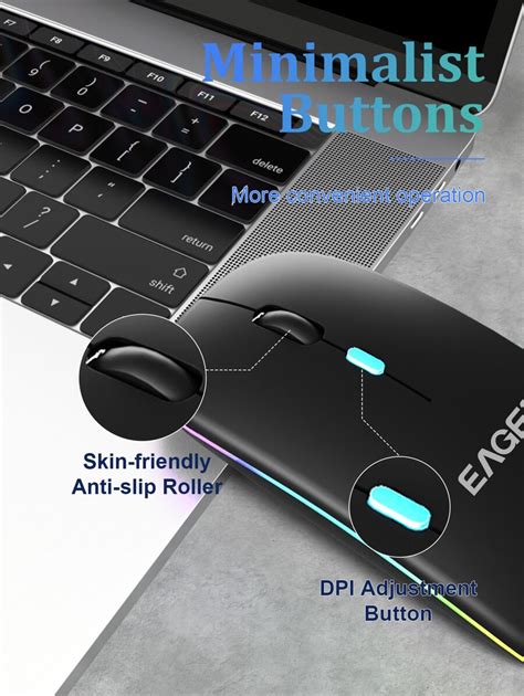 Mouse senza fili portatile e silenzioso 2.4G con luce a LED compatibile ...