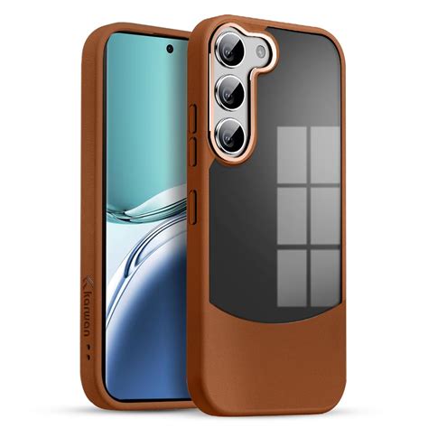 KARWAN®️Fusion Edge Leather Transparent Mobile Back Case | Slim Fit ...