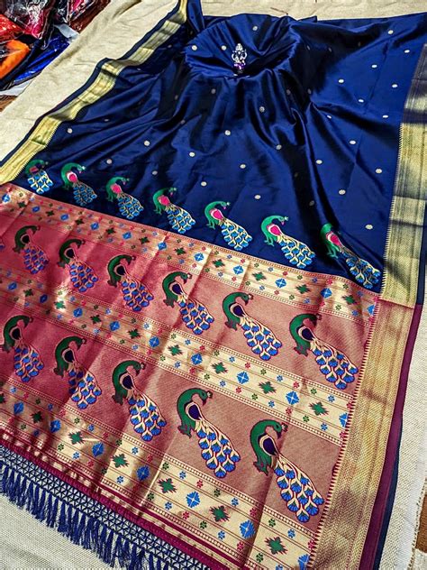 Peacock Border Brocade Paithani saree – ompaithani