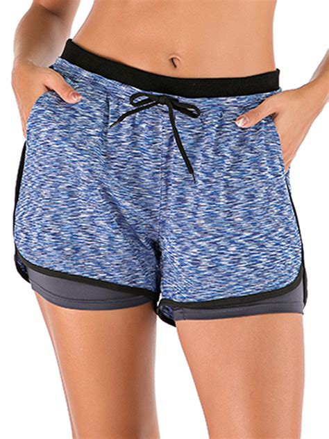 Women's Activewear Workout Sport Shorts Double layer Running Yoga ...