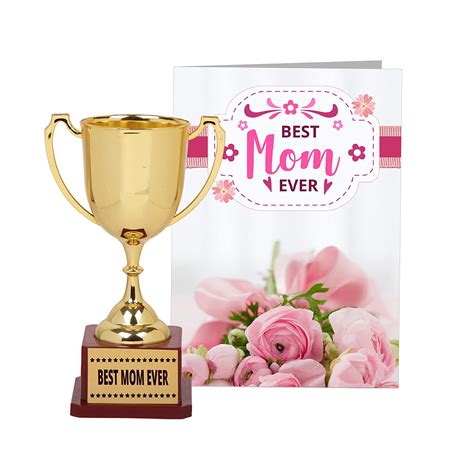 TIED RIBBONS Gifts for Mothers Day Golden Trophy with Greeting Card ...