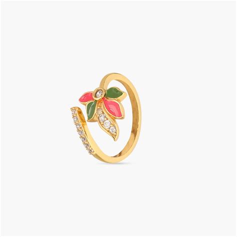 Buy Pansy Floral CZ Simple Finger Ring | Tarinika - Tarinika India