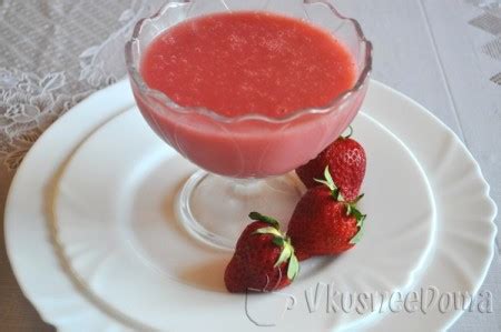 Нежный клубничный мусс из манки
