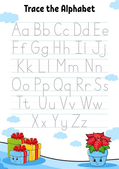 Premium Vector | Writing letters tracing page practice sheet worksheet for kids learn alphabet ...