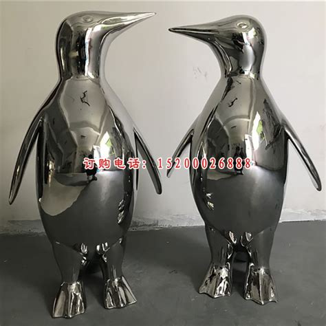 不锈钢镜面企鹅雕塑-宏通雕塑