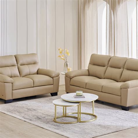 Buy Winchester NXT Half Leather 3+2 Seater Sofa Set - Beige from Home ...