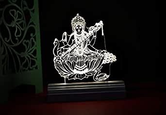 Buy Generic The Maa Saraswati 3D Illusion Acrylic Table Lamp(Color ...