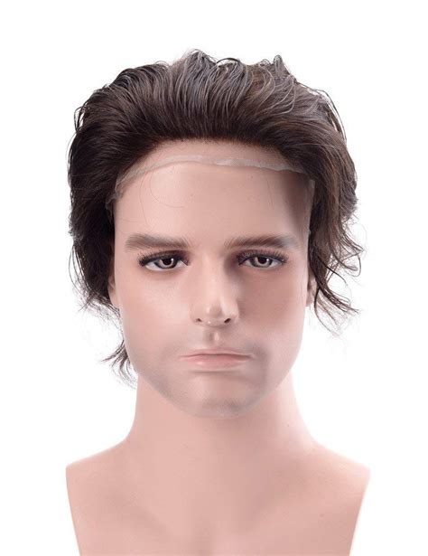 Glan Real Human Hair Patch For Men Full Head Natural Men Wig Real Hair ...