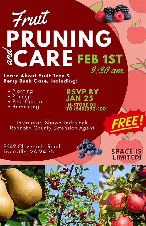 Fruit Pruning and Care Class, 8649 Cloverdale Rd, Troutville, VA ...