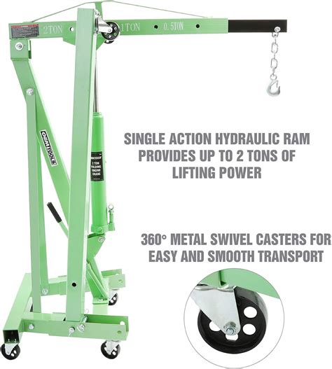 Buy OEMTOOLS 24830 2 Ton Folding Shop Crane, Engine Hoist, 2 Ton Engine ...