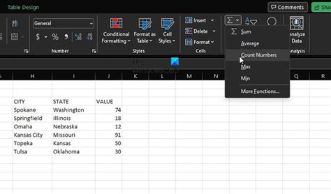 Using Count Function in Excel 的图像结果
