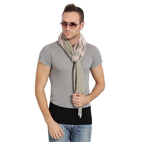 FabSeasons Blue Cotton Stripes Printed Scarf, Scarves, Stole and Shawl ...