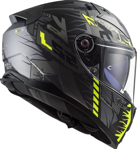 LS2 FF811 VECTOR II Techbot Gloss Hi Viz Yellow Helmet– Moto Central