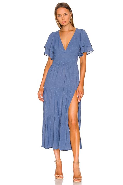 Line & Dot Skylar Midi Dress in Blue | REVOLVE
