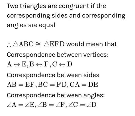 State the correspondence between the vertices sides and angles of the ...