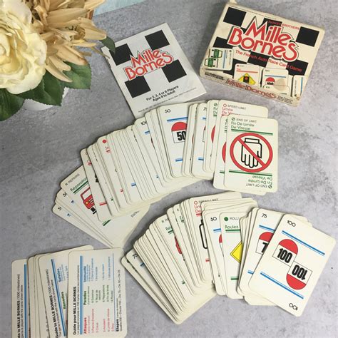 Vintage 1982 Mille Bornes Vintage French Auto Race Card Game Parker ...