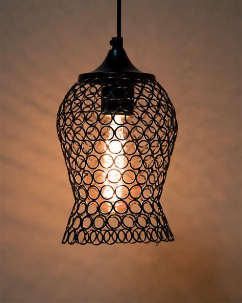 Hanging Black Steel light, hanging light and fixture – Homesake.in