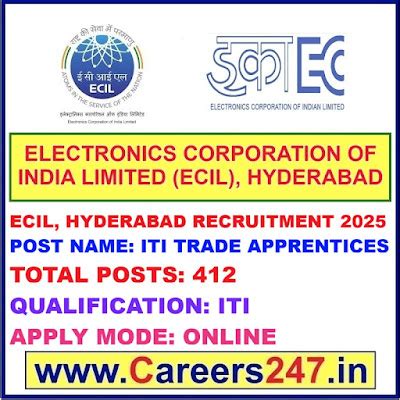ECIL, Hyderabad ITI Trade Apprentices Recruitment 2025 - Apply Online ...