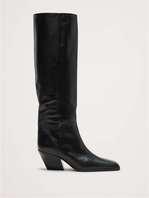 Italian Leather Knee-High Boot | Banana Republic