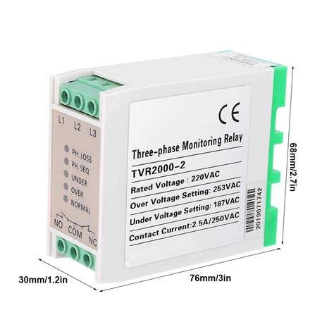 Buy 220VAC Three-Phase Power Relay, 5A Voltage Monitoring Relay ...