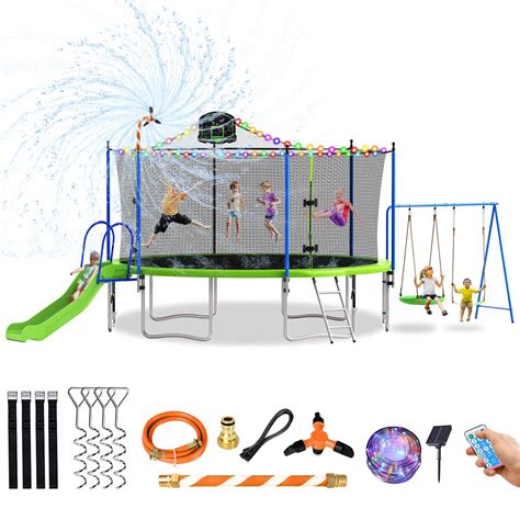 Tatub 12ft 14ft Trampoline With Slide And Swings Recreational ...