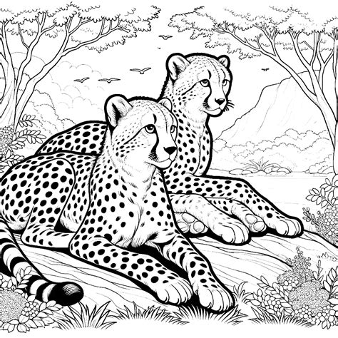 Cheetah Coloring Page For Kids