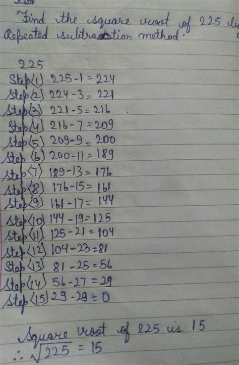 find the square of 255 by repeated subtraction method - Brainly.in