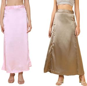Lootnixx SATIN_SP_LIGHT_PINK+LIGHT BROWN Petticoat Combo For women L ...