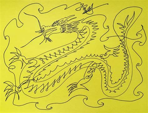 一笔画龙步骤图,最最最简单的龙怎么画,美术画龙_大山谷图库