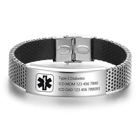 Buy DaMei Personalized Medical Alert Bracelet for Men Stainless Steel ...