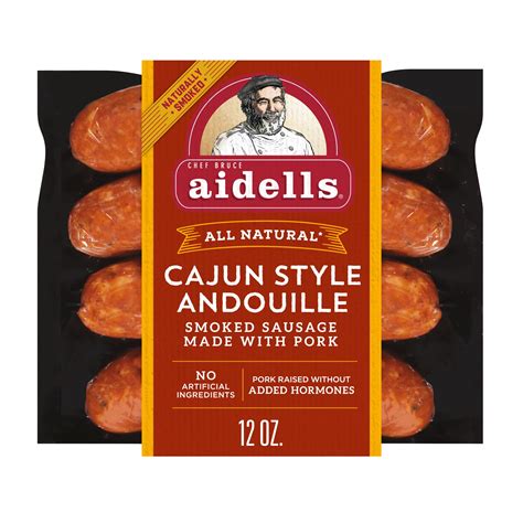 Aidells All Natural Cajun Style Andouille Smoked Pork Sausage Links, 4 ...