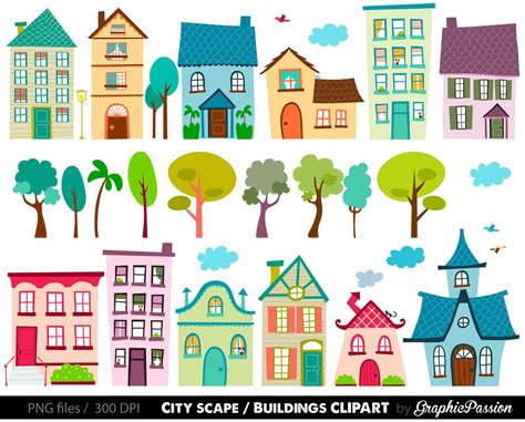 Houses Clip Art Set houses clipart cute houses image 0 | House clipart ...