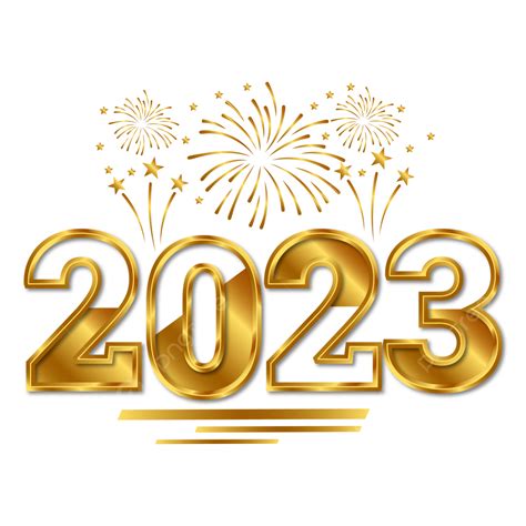 3d Luxury Golden 2023 With Gold Happy New Year Transparent Background ...