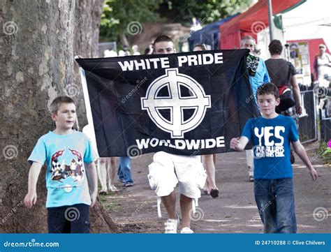 A Man Displaying a White Pride World-Wide Flag Editorial Stock Photo ...