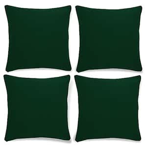 Buy HOKIPO Stretchable Cushion Cover 16x16 Pack of 4, Bottle Green*4 ...