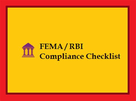 FEMA / RBI Compliance Checklist