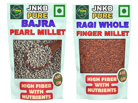 JNKB 100% Organic Whole Ragi & Bajra Whole grains,Nutritious Non-GMO ...