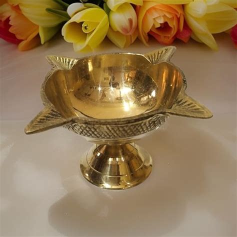 Buy Salvus APP SOLUTIONS Brass Charmukhi Deepak Diya vilakku - 2.8 Inch ...