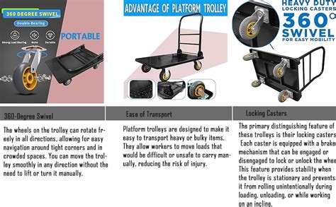 VOLTZ VZ-VPH-500 Platform Trolley 6" Wheels Dia 500 kg Steel Platform ...