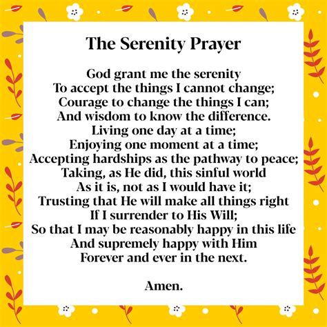 The Serenity Prayer Version - 10 Free PDF Printables | Printablee ...