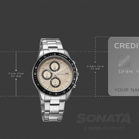 Buy Online Sonata Chronos Quartz Analog with Date Champagne Dial Silver ...