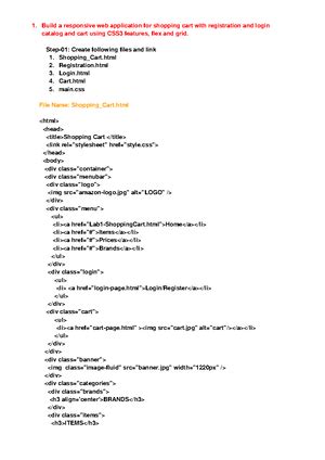 Node js-manual - CSE - 1. Build a responsive web application for ...