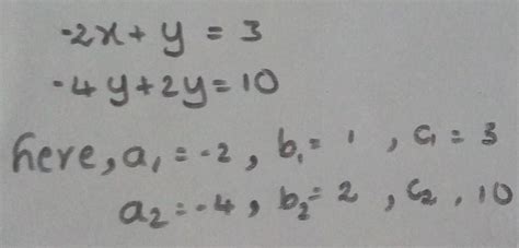 Which of the following pair of equations are inconsistent? Select one ...