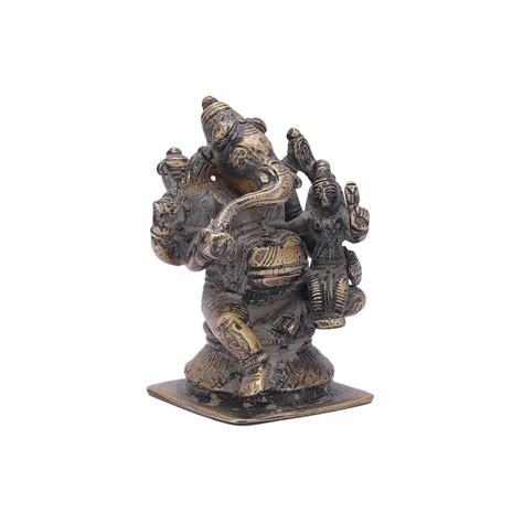 Buy TRY FEET Vallabha Ganpati Antique Rustic Bronze Hindu Deity ...
