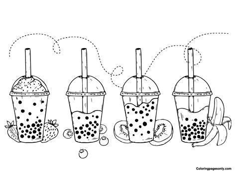 Boba Tea Coloring Page