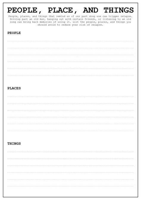 Image result for Substance Recovery Worksheets